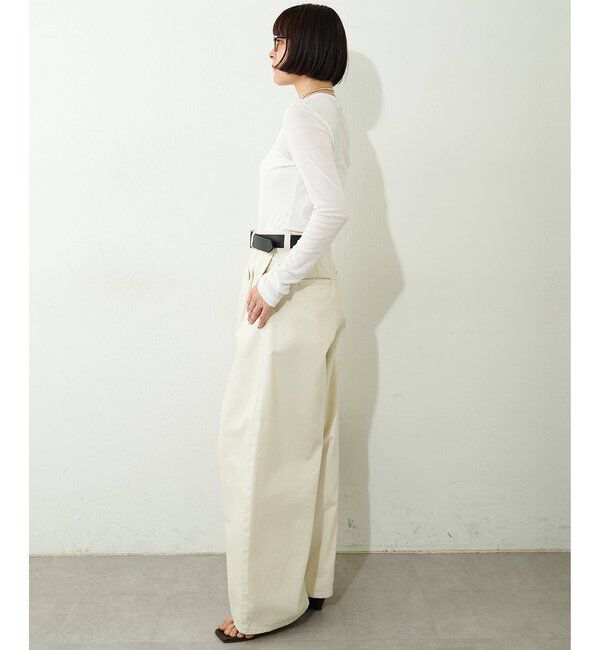  「《インナー使いにもおすすめ》コットン強撚フライスプルオーバー」|Tシャツ・カットソー|