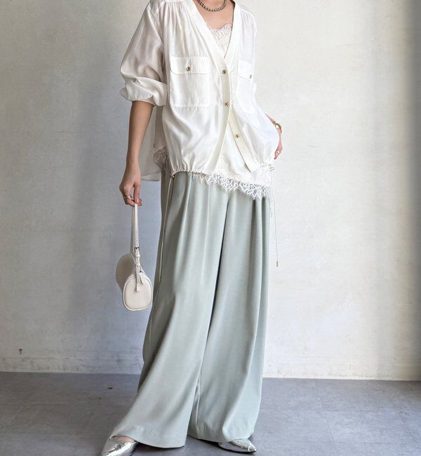  「【累計販売数3万枚突破/22色4サイズ展開！】タックワイドパンツ」|チノ|