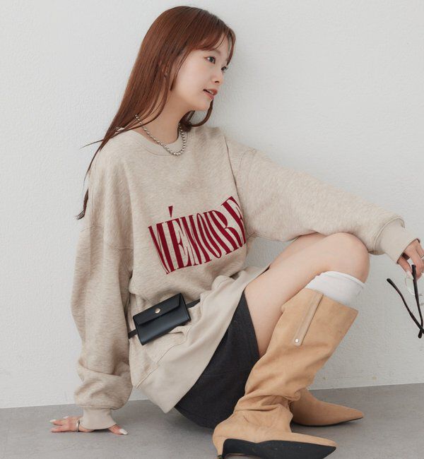  「フロッキーロゴ裏起毛スウェット」|Tシャツ・カットソー|
