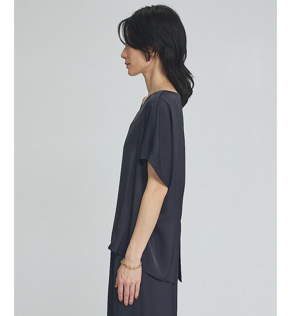 qualite「【接触冷感＆吸水速乾】新色入荷！クールサテンブラウス/セットアップ対応」|シャツ・ブラウス|