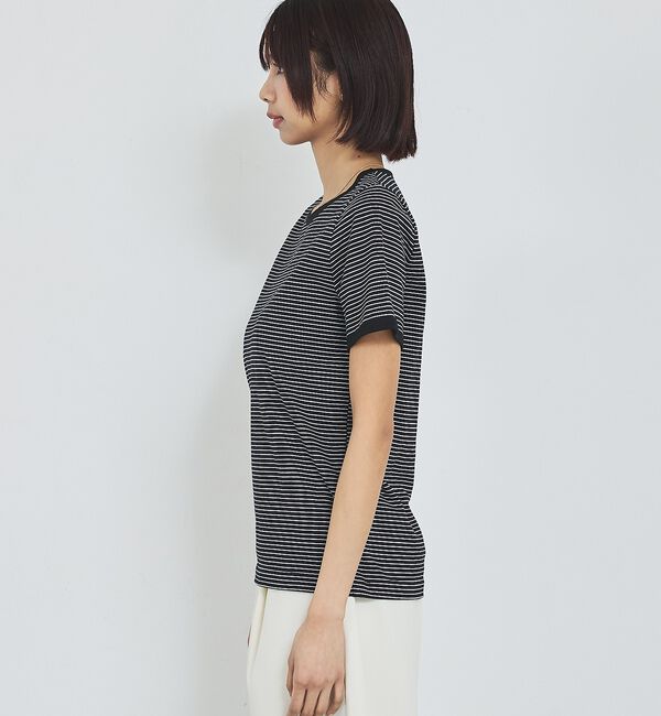 abahouse mavie「【リンガーT】ボーダーコンパクトTシャツ」|Tシャツ・カットソー|