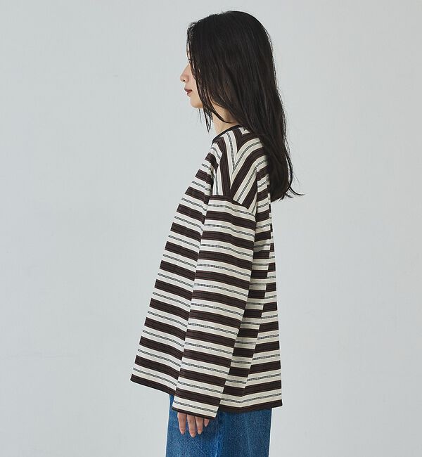 abahouse mavie「マルチボーダーロングTシャツ」|Tシャツ・カットソー|