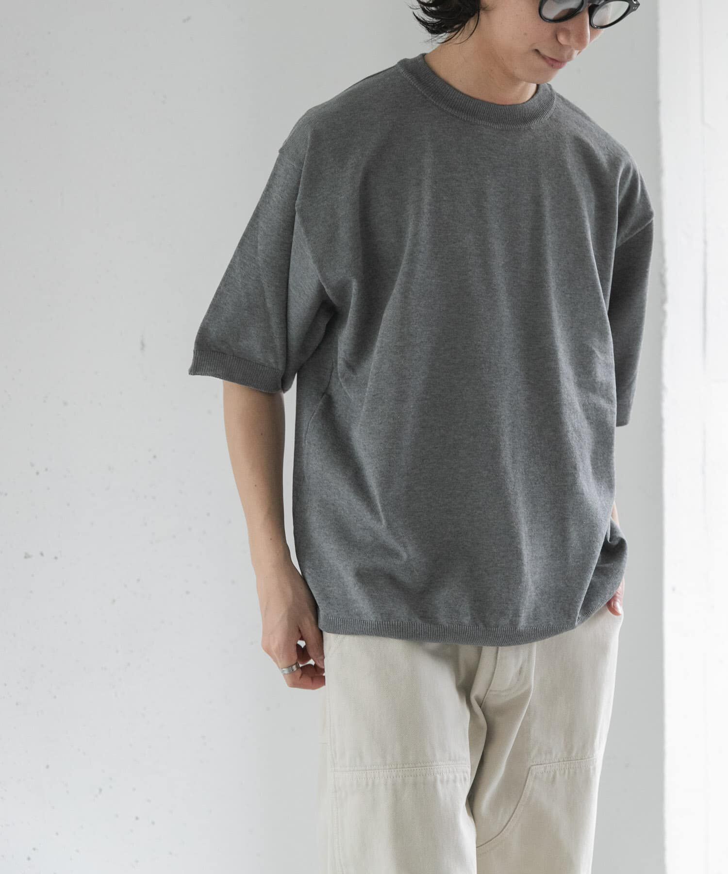 URBAN RESEARCH DOORS「FORK&SPOON　クルーネックニットTシャツ」|ニット・セーター|