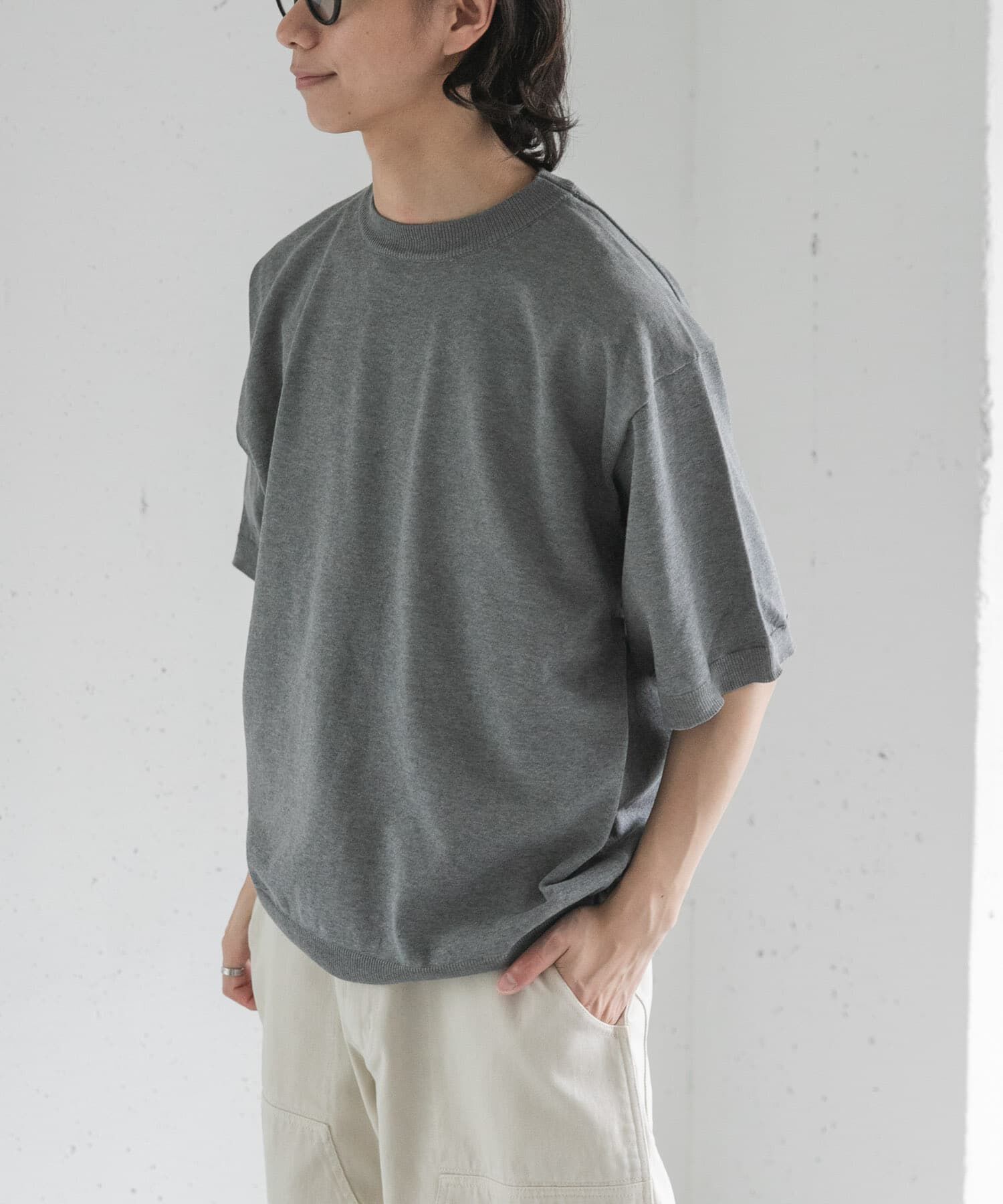 URBAN RESEARCH DOORS「FORK&SPOON　クルーネックニットTシャツ」|ニット・セーター|