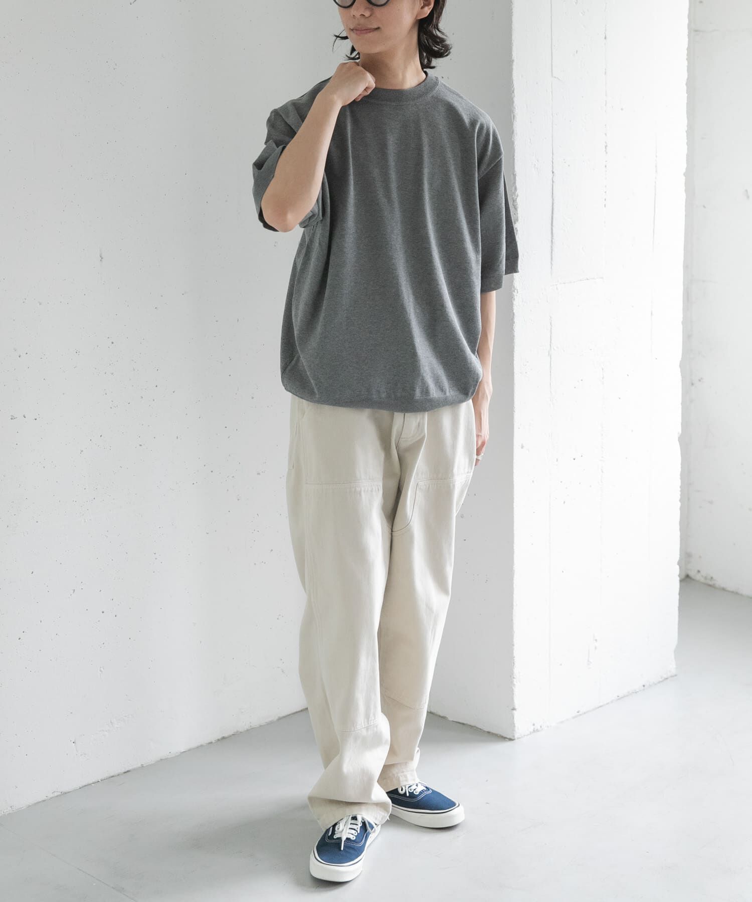 URBAN RESEARCH DOORS「FORK&SPOON　クルーネックニットTシャツ」|ニット・セーター|