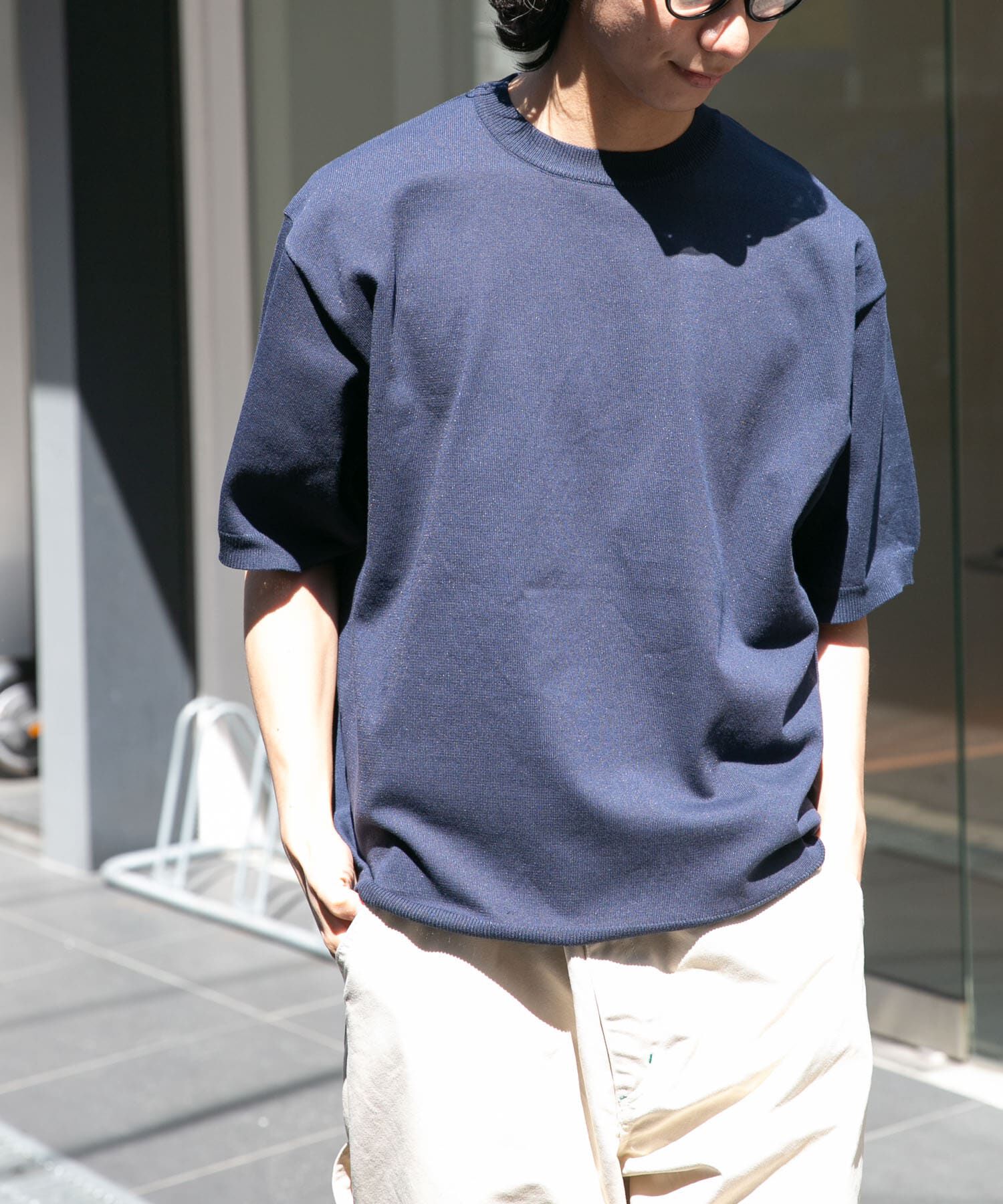 URBAN RESEARCH DOORS「FORK&SPOON　クルーネックニットTシャツ」|ニット・セーター|