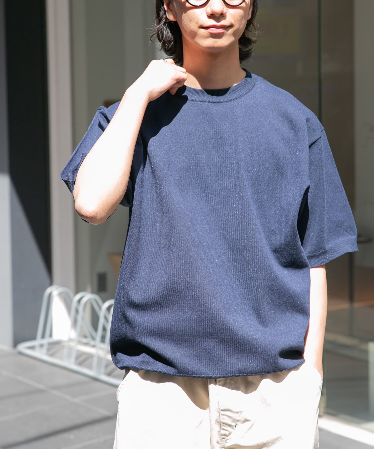 URBAN RESEARCH DOORS「FORK&SPOON　クルーネックニットTシャツ」|ニット・セーター|