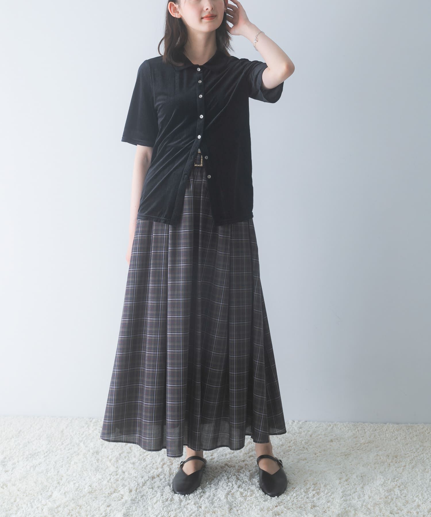 URBAN RESEARCH ROSSO「シアーストライプベロアポロカットソー」|Tシャツ・カットソー|
