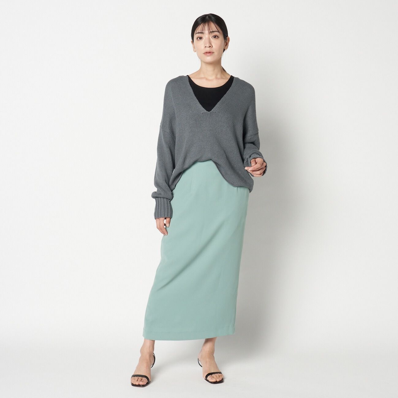HELIOPOLE「HELIOPOLE SILKY DOUBLE TWILL LEAN SK」|スカート|