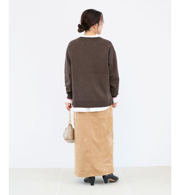 「《手洗い可能》ネック刺繍クルーネックニット」|ニット・セーター|