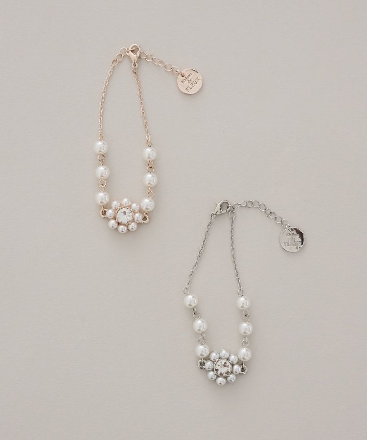 Maison de FLEUR「【サイズ調節可】パールフラワーブレスレット」|ブレスレット・バングル|