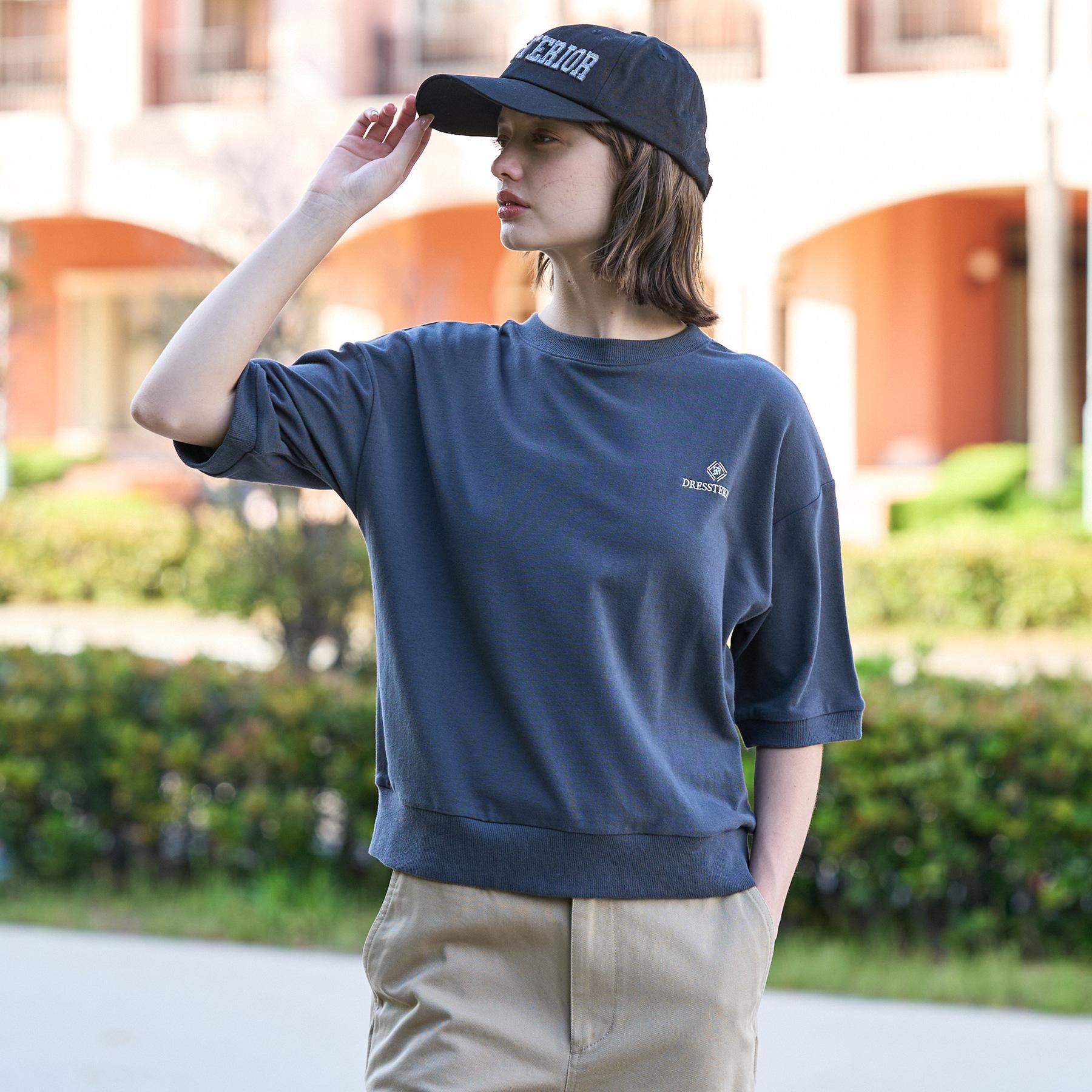 DRESSTERIOR「【セットアップ可/ウォッシャブル】ストレッチ裏毛ハーフスリーブプルオーバー」|Tシャツ・カットソー|