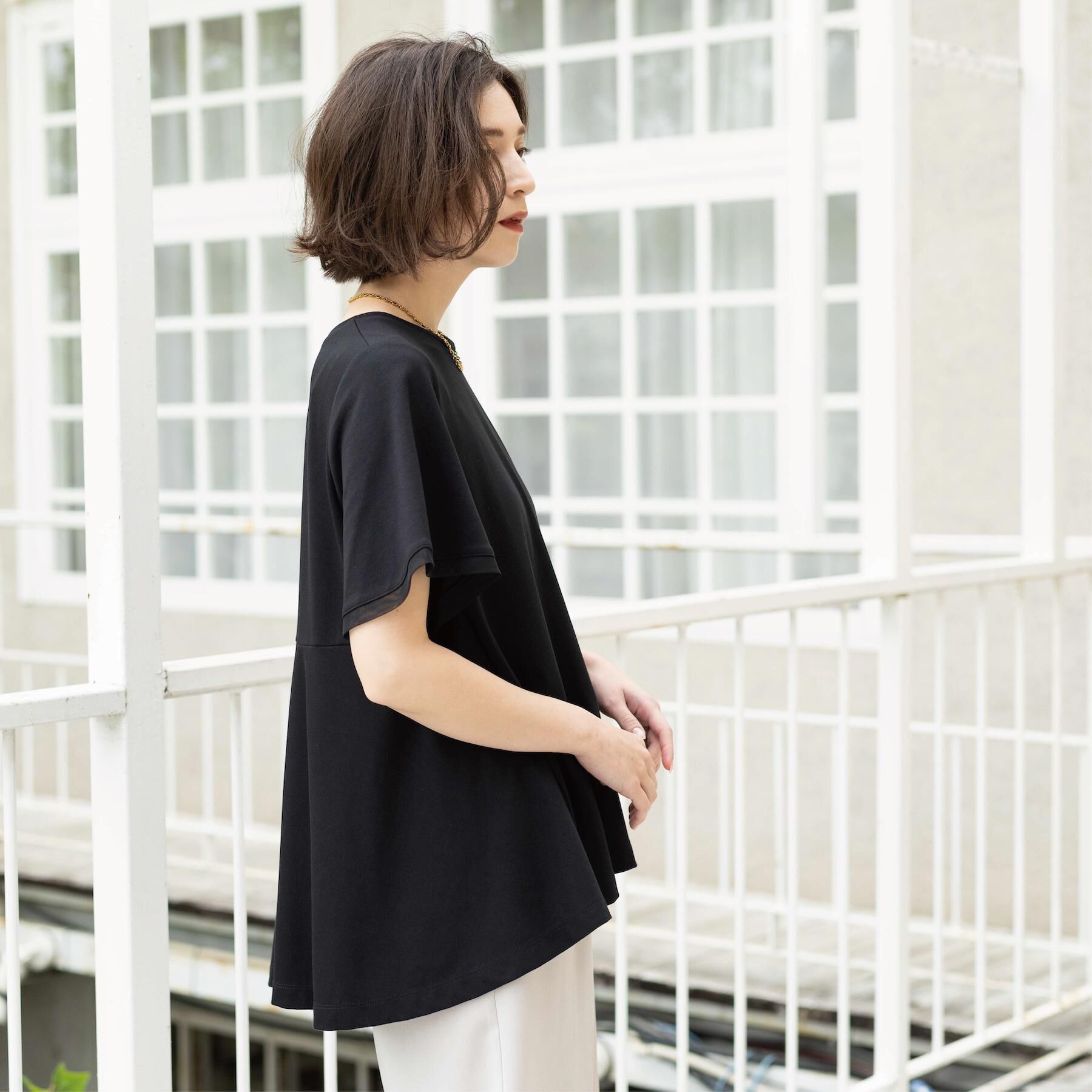 OPAQUE.CLIP「【接触冷感／UV】着る冷感スーパーアイス ペプラムカットソー《洗濯機OK》」|Tシャツ・カットソー|