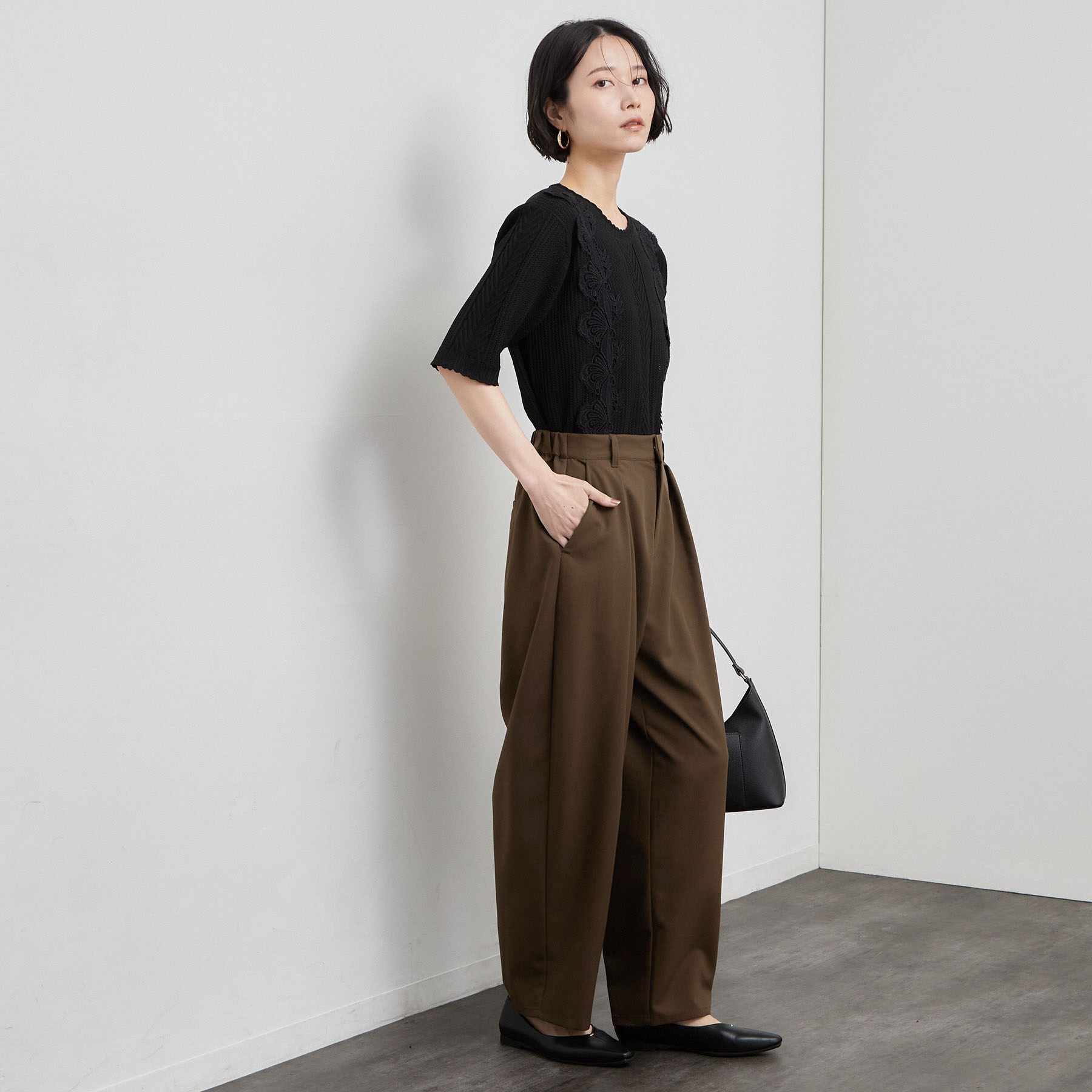 OPAQUE.CLIP「ストレッチ タックバレルパンツ【洗濯機OK】」|その他|