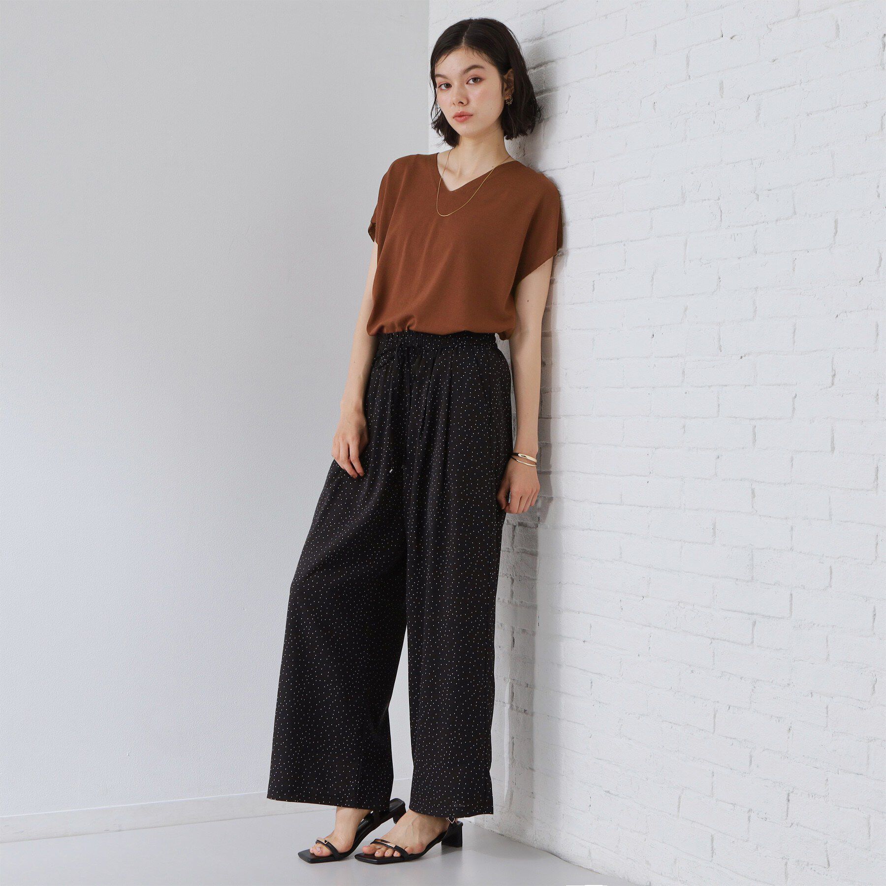 THE SHOP TK「【さらっとタッチ】風通しのいい Vネックサマーニット」|ニット・セーター|