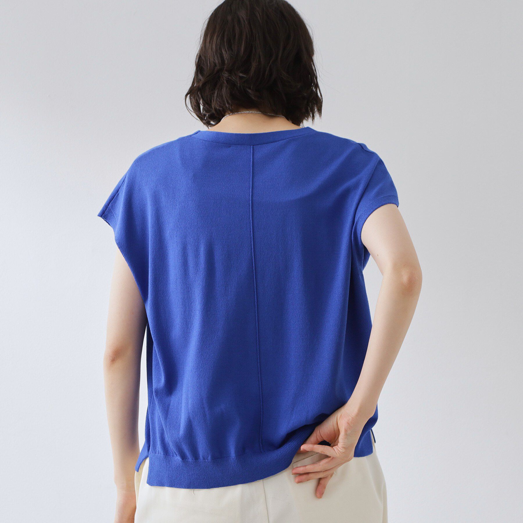 THE SHOP TK「【さらっとタッチ】風通しのいい Vネックサマーニット」|ニット・セーター|