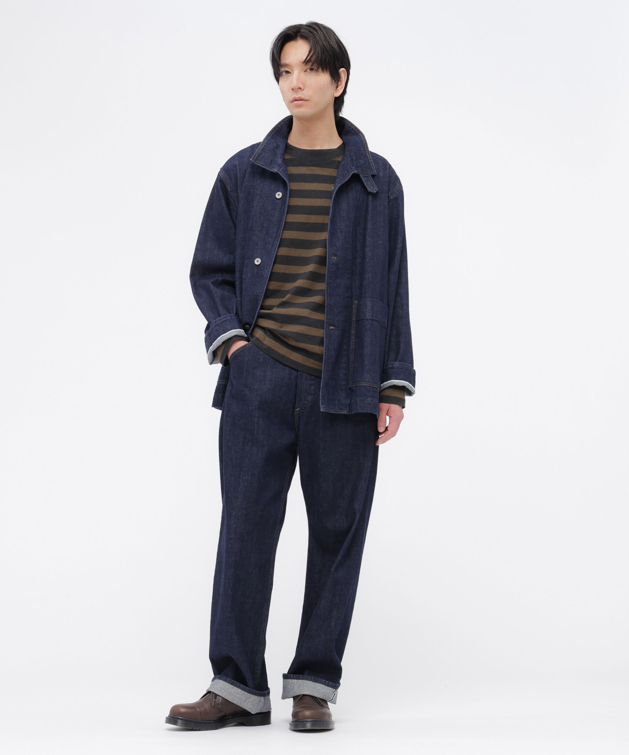 MHL.「LIGHT COTTON MELANGE STRIPE TOP」|Tシャツ・カットソー|