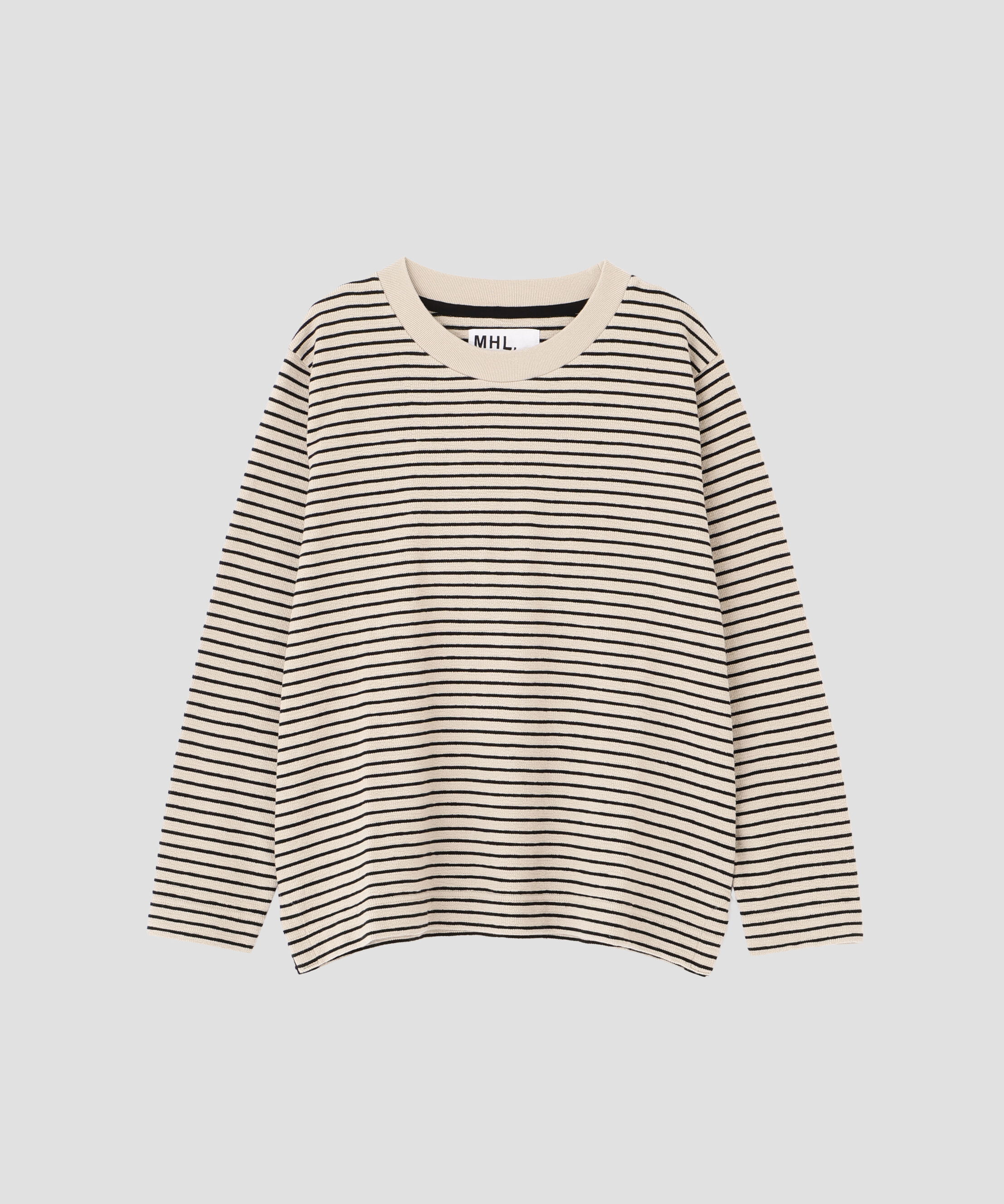 MHL.「TEXTURED COTTON STRIPE TOP」|Tシャツ・カットソー|
