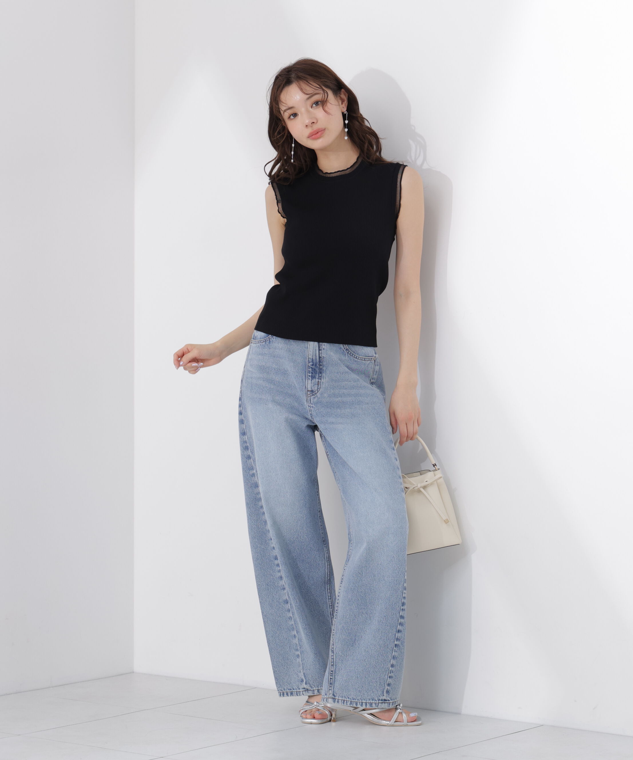 PROPORTION BODY DRESSING「＜中川紅葉さん着用＞部分シアーノースリーニット」|ニット・セーター|