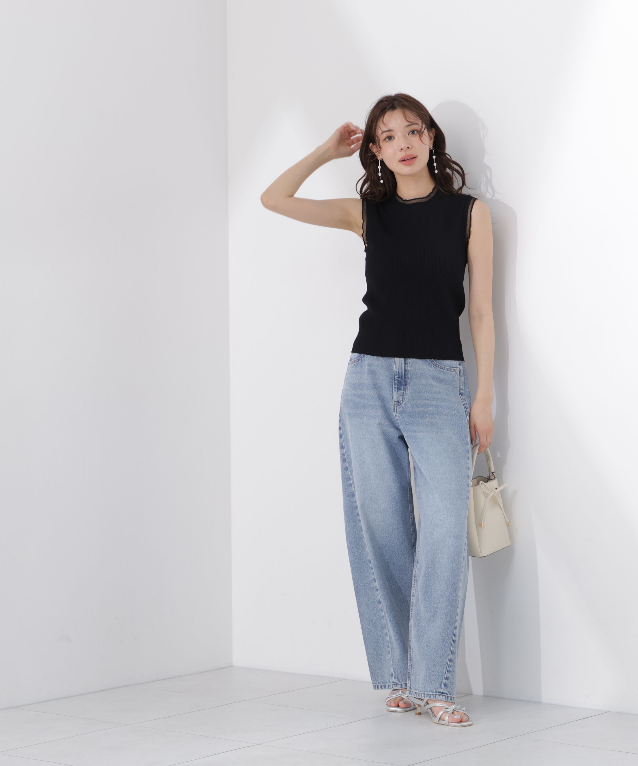 PROPORTION BODY DRESSING「＜中川紅葉さん着用＞部分シアーノースリーニット」|ニット・セーター|