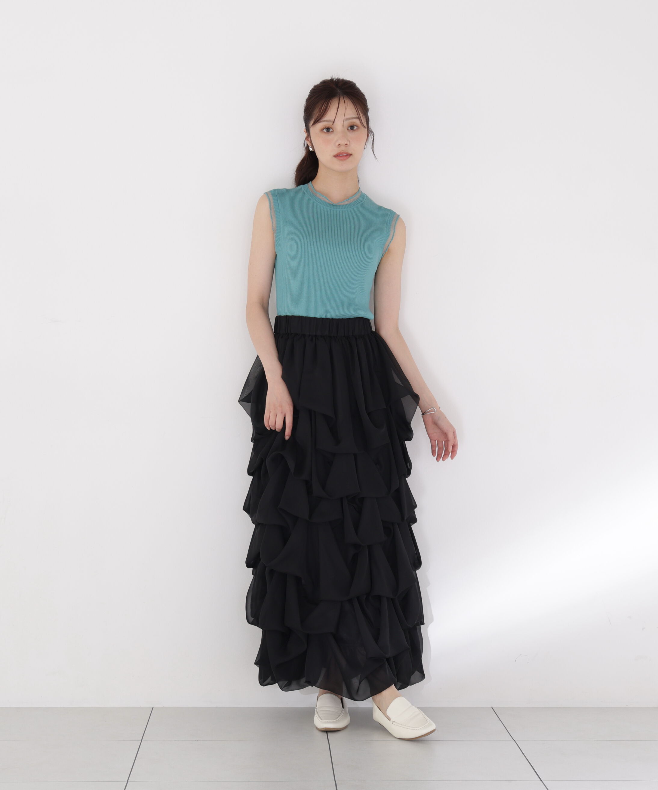 PROPORTION BODY DRESSING「＜中川紅葉さん着用＞部分シアーノースリーニット」|ニット・セーター|