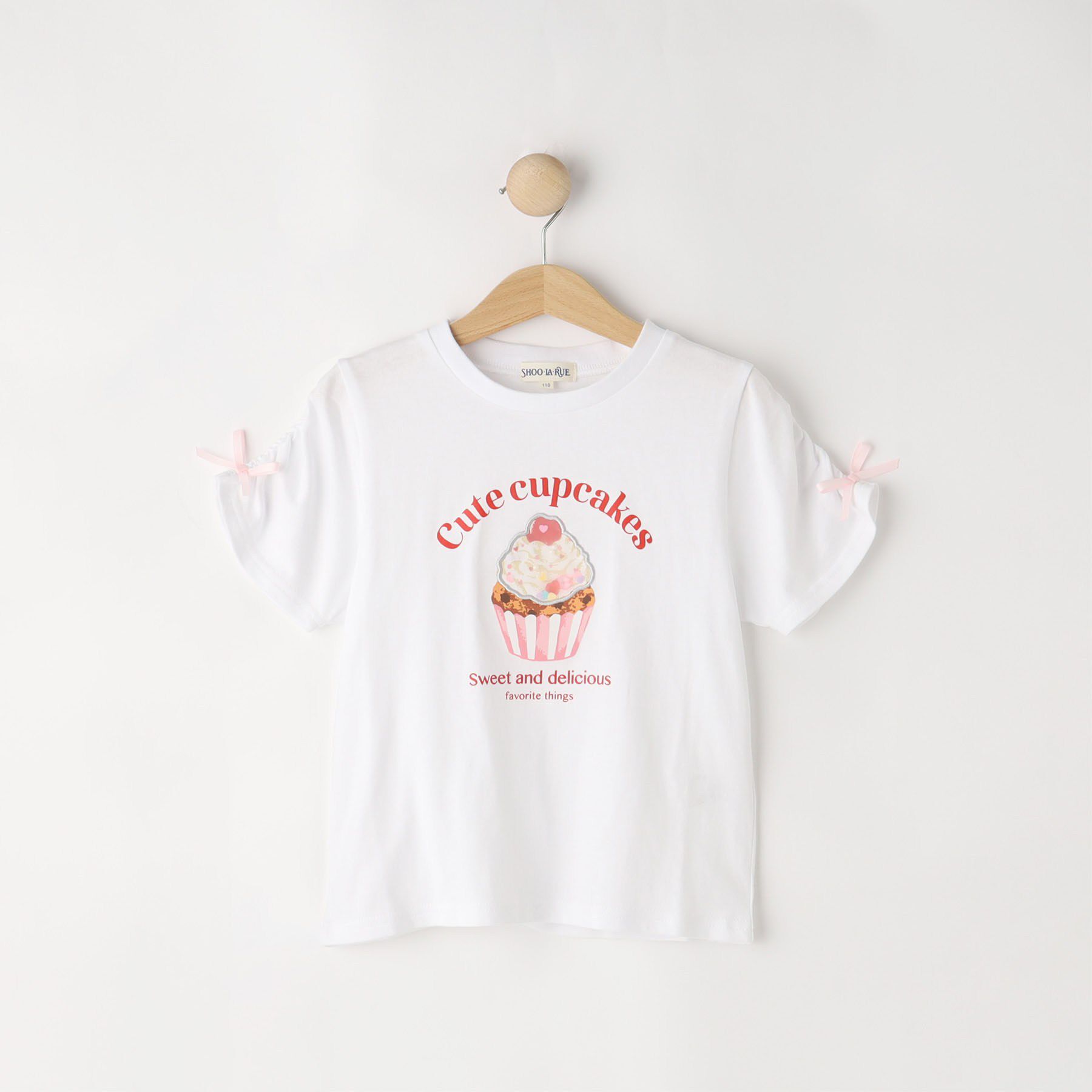 SHOO･LA･RUE「【100-150cm】カップケーキフレークTシャツ」|Tシャツ・カットソー|ホワイト(001)