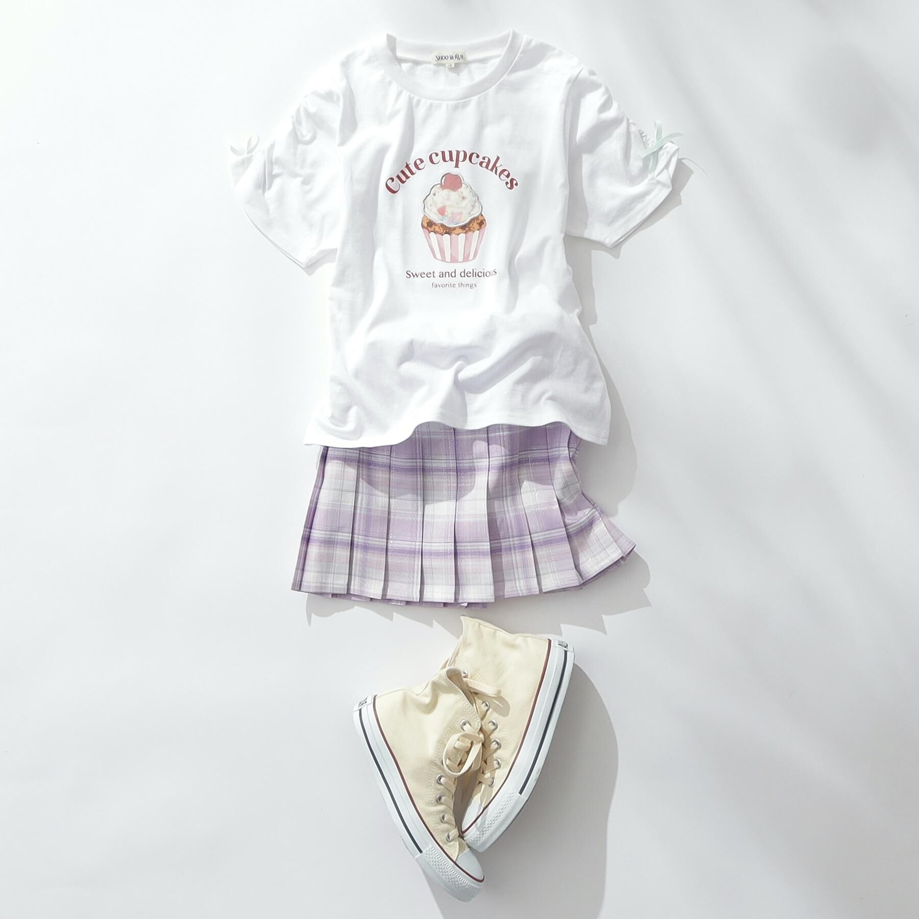 SHOO･LA･RUE「【100-150cm】カップケーキフレークTシャツ」|Tシャツ・カットソー|
