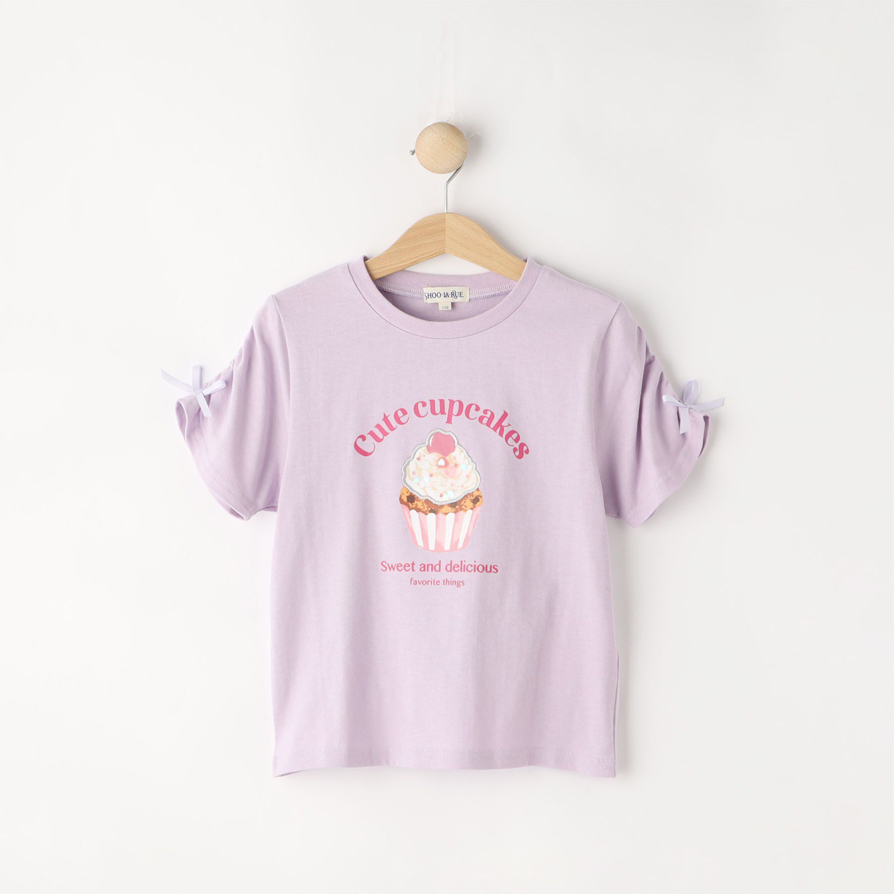 SHOO･LA･RUE「【100-150cm】カップケーキフレークTシャツ」|Tシャツ・カットソー|ラベンダー(080)