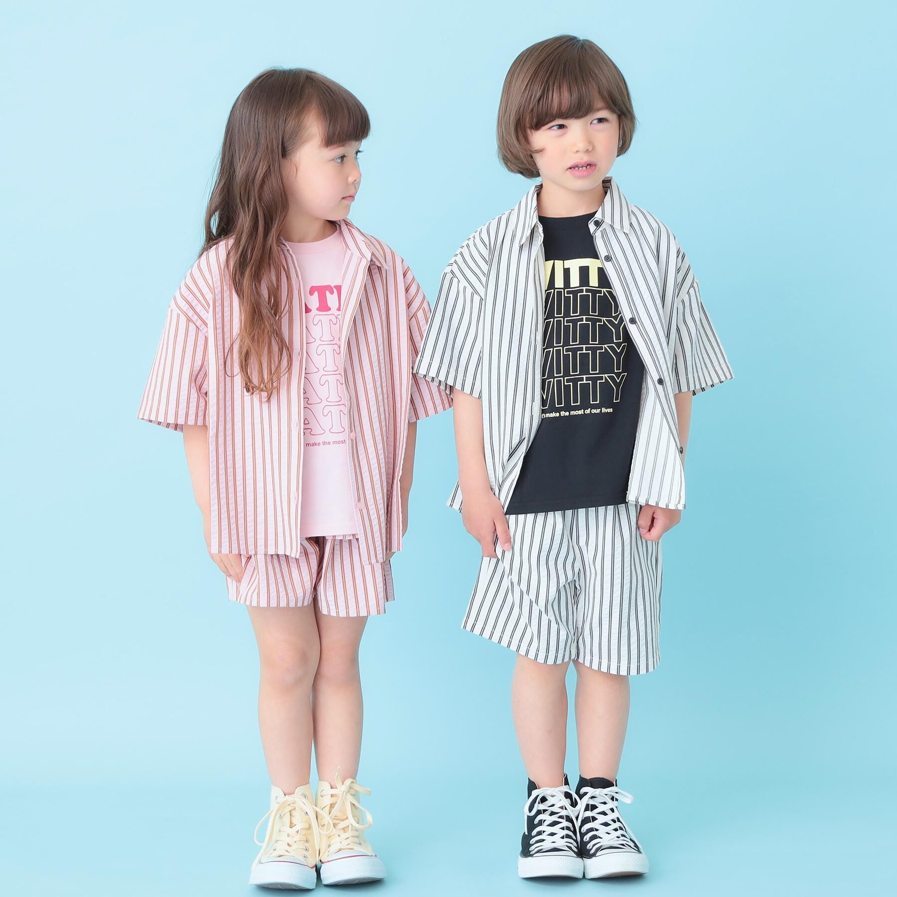 SHOO･LA･RUE「【110-140cm】サッカーストライプフリルスカパン」|スカート|