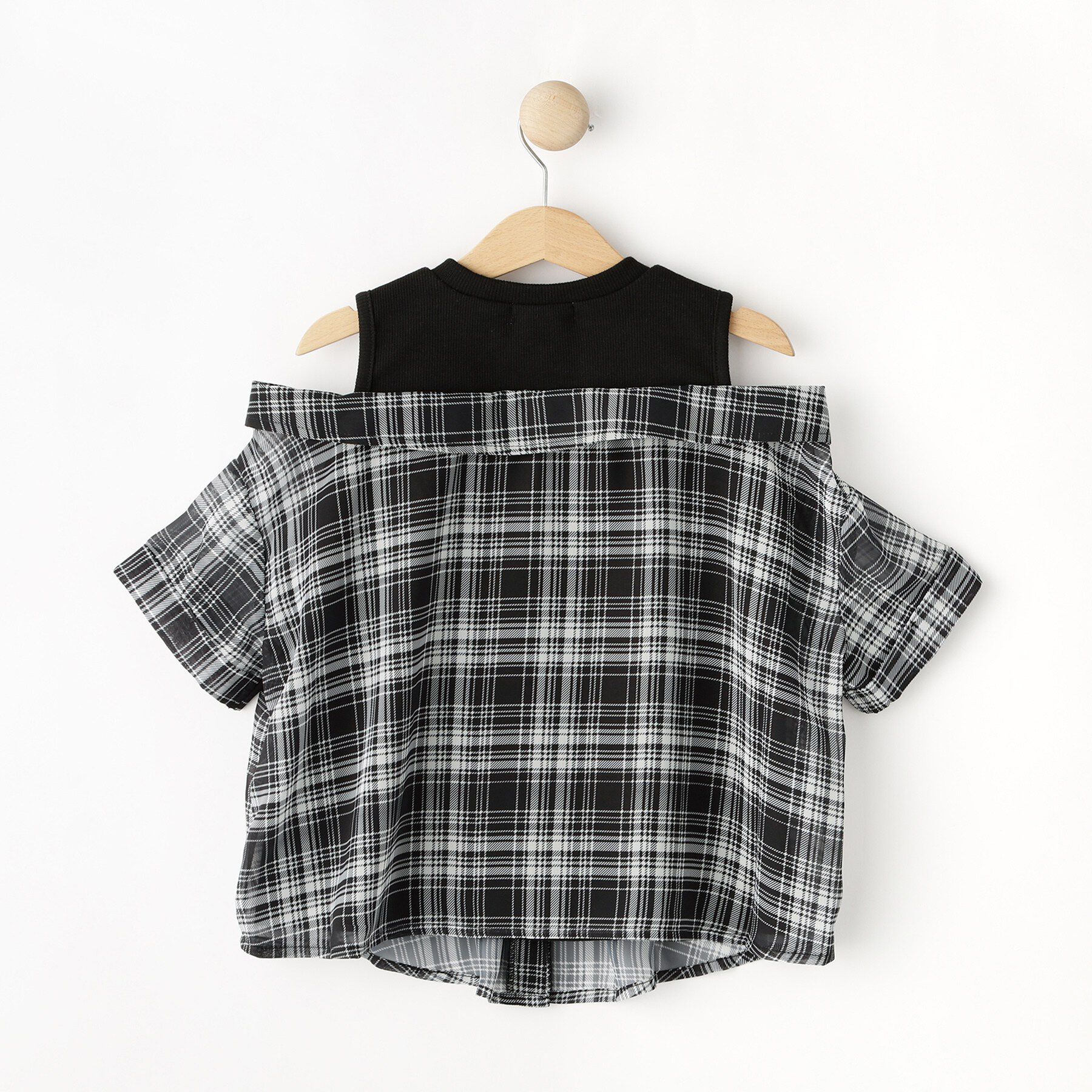 SHOO･LA･RUE「【110-140cm】チェックシャツデザイントップス」|Tシャツ・カットソー|