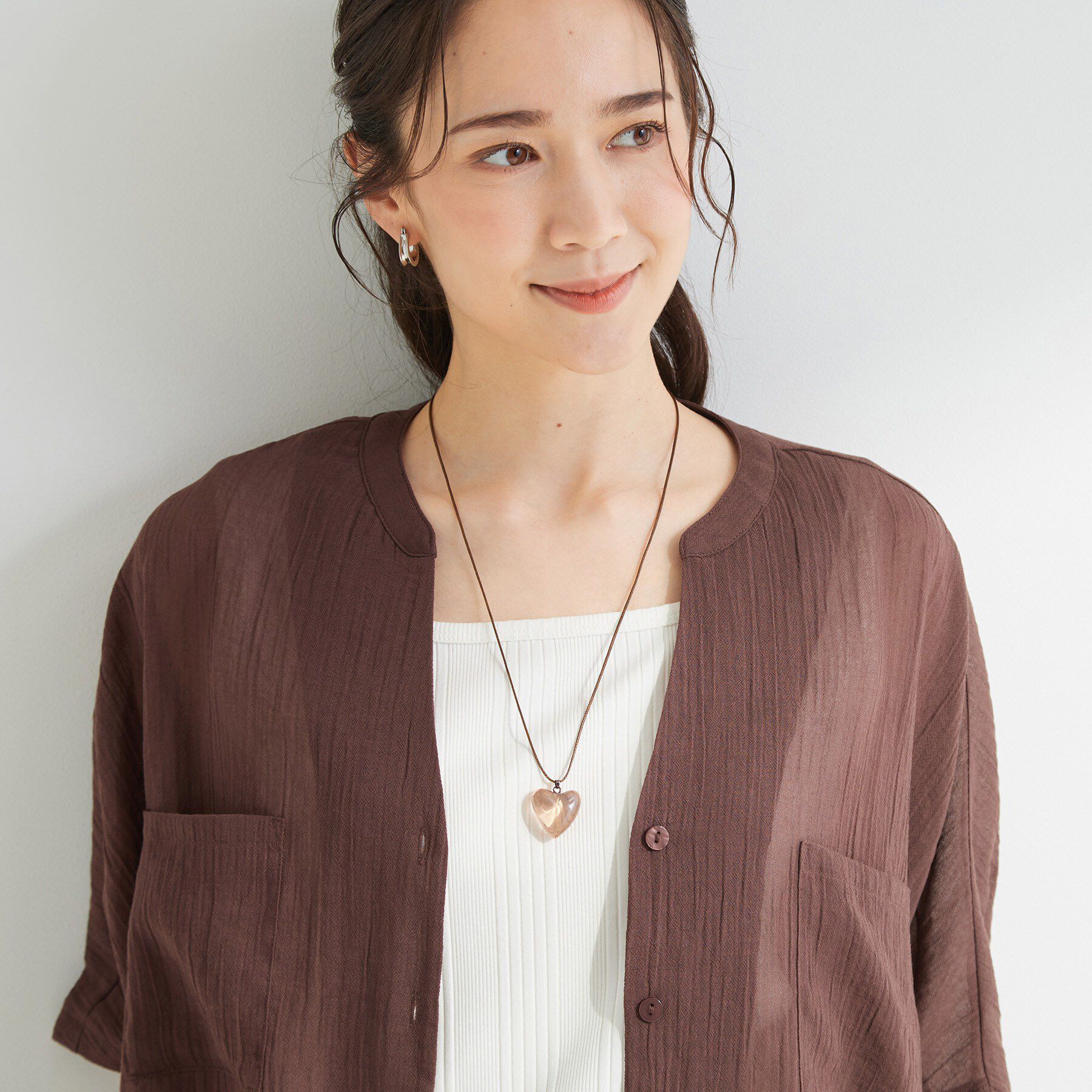 SHOO･LA･RUE「【マルチWAY】クリアハート紐ネックレス」|ネックレス|