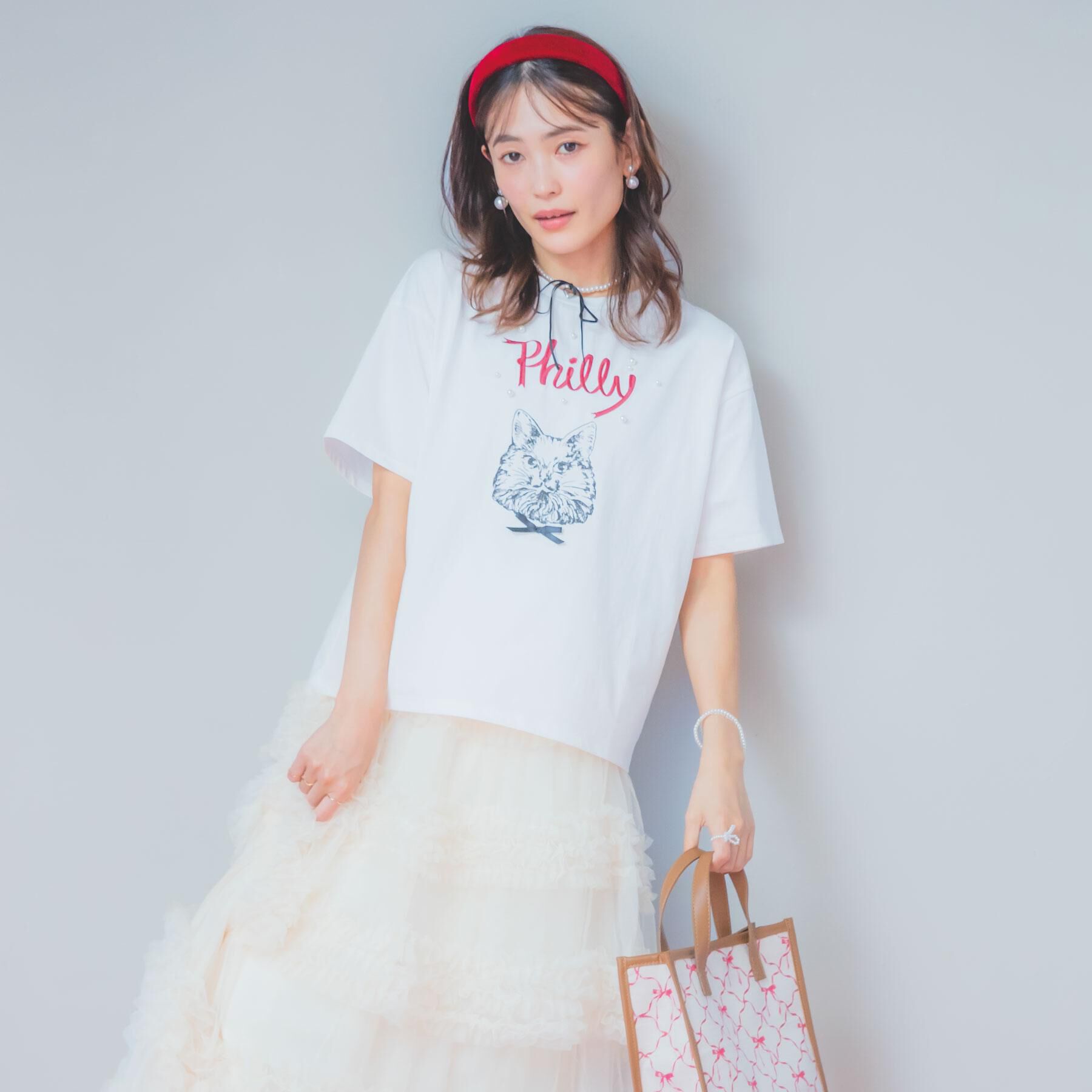 ITS&rsquo;DEMO「<Philly chocolateコラボ>キャットプリントTシャツ」|Tシャツ・カットソー|