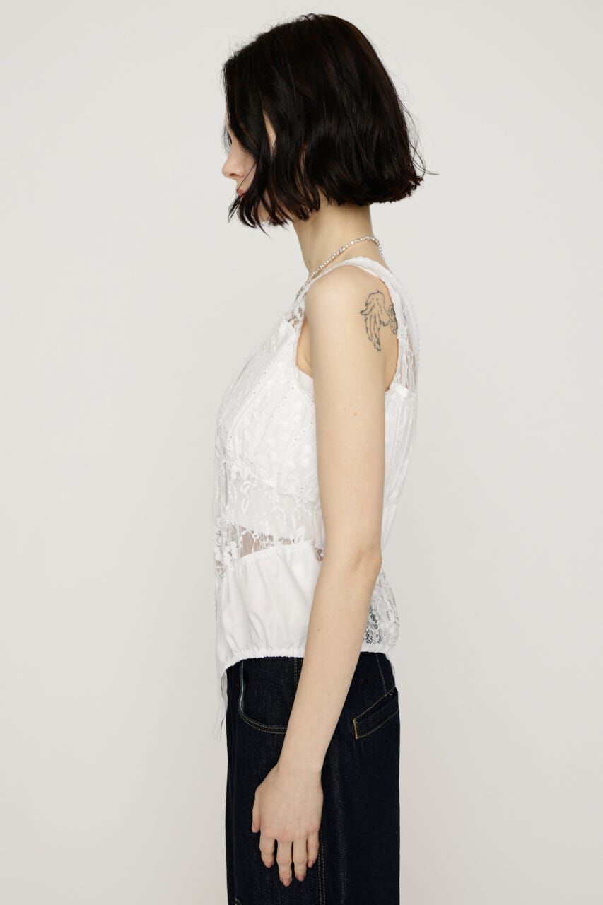SLY「ASYMMETRY PATCHWORK LACE GILET」|その他|