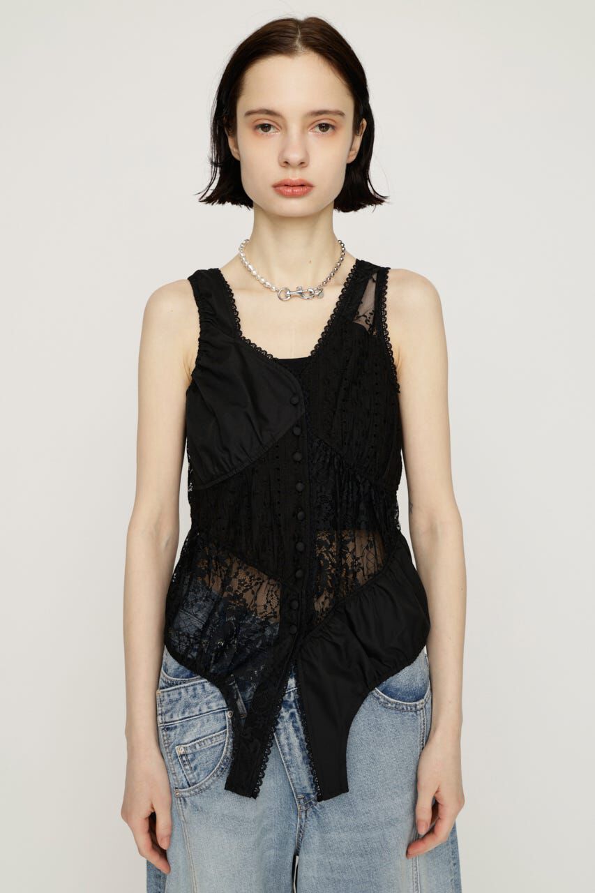 SLY「ASYMMETRY PATCHWORK LACE GILET」|その他|
