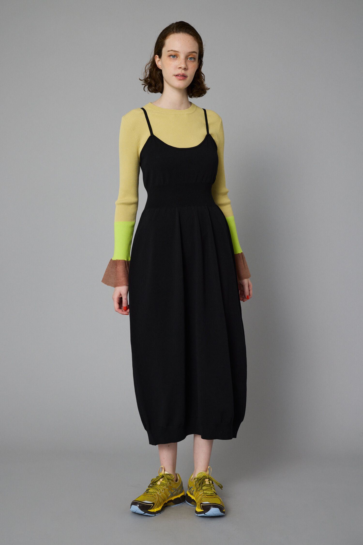HeRIN.CYE「Waist shape knit dress」|ワンピース|BLK