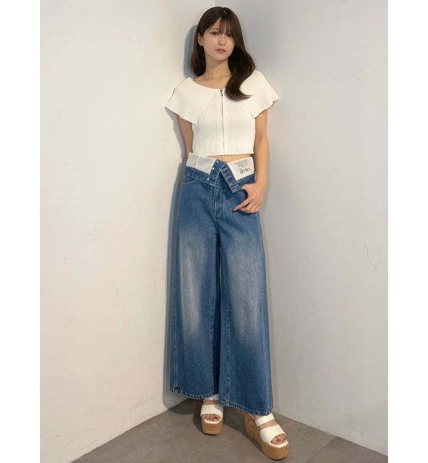 MERCURYDUO「【EMILY IN PARISコラボ】2WAYハイウエストワイドデニムパンツ」|その他|