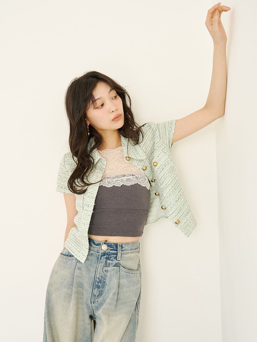 LILY BROWN Lingerie「【LILY BROWN Lingerie】ハイフロントレースブラレット」|インナー|