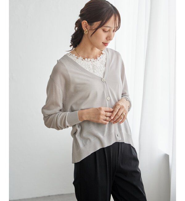ikka「【接触冷感】シア－ニットカーディガン」|その他|