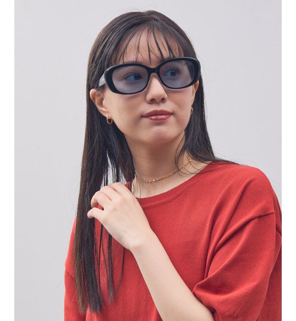  「Zoff｜STUDIO SEVEN｜オーバル型 サングラス 横長｜太縁フレーム｜カラーレンズ｜紫外線防止 UVカット」|サングラス|