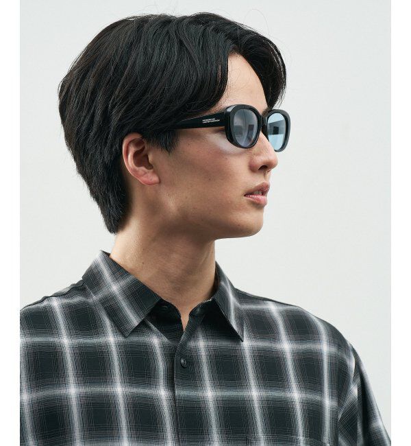  「Zoff｜STUDIO SEVEN｜オーバル型 サングラス 横長｜太縁フレーム｜カラーレンズ｜紫外線防止 UVカット」|サングラス|