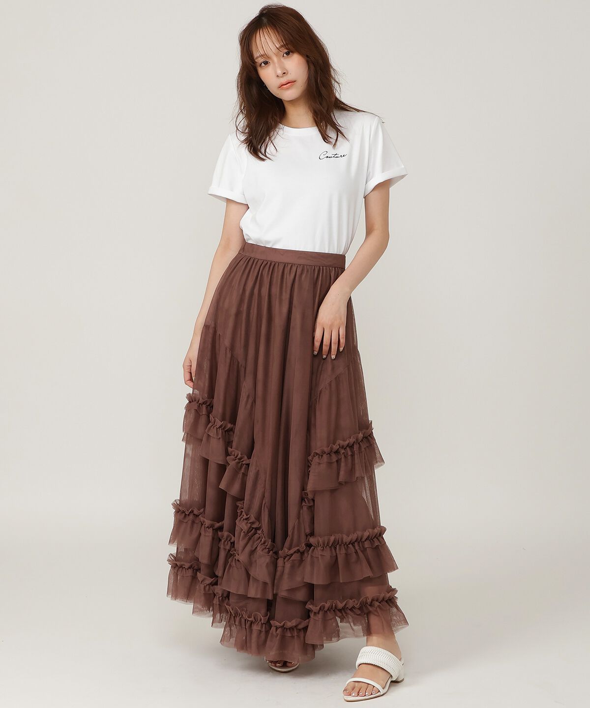 アンドクチュール「ワンポイント刺繍Tシャツ」|Tシャツ・カットソー|