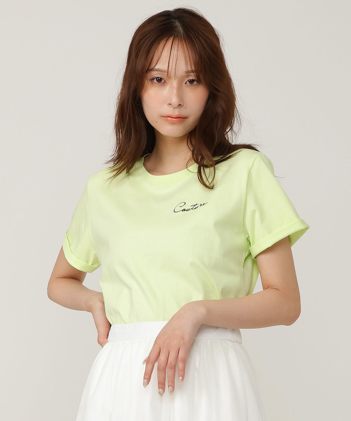 アンドクチュール「ワンポイント刺繍Tシャツ」|Tシャツ・カットソー|