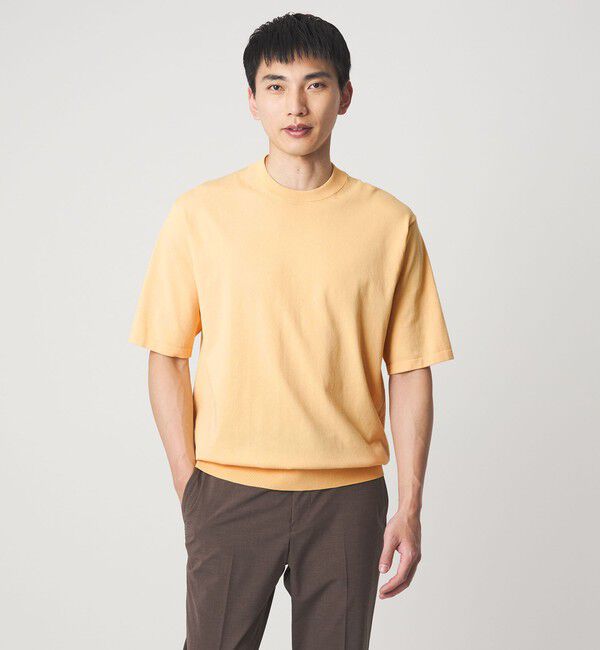 UNITED ARROWS green label relaxing「A+ プレーン 18G ビズ クルーネック 半袖ニット -ウォッシャブル-」|ニット・セーター|SHERBET