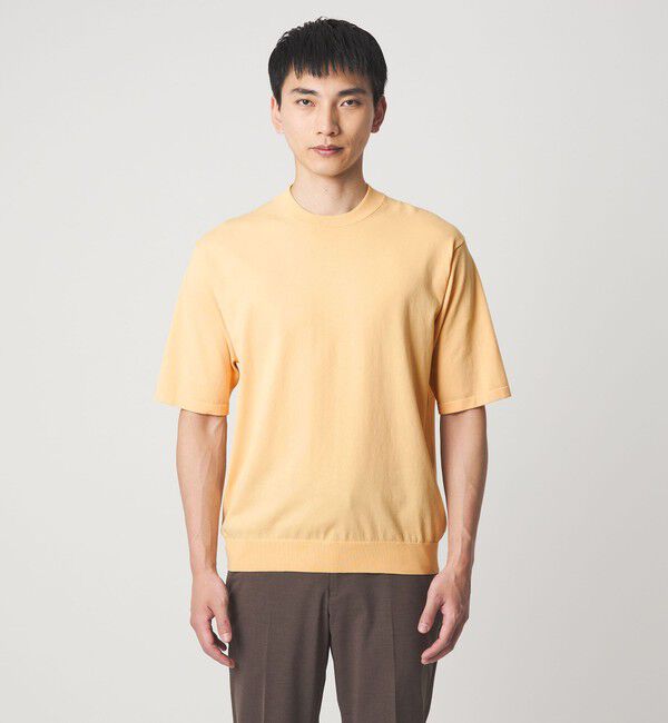 UNITED ARROWS green label relaxing「A+ プレーン 18G ビズ クルーネック 半袖ニット -ウォッシャブル-」|ニット・セーター|