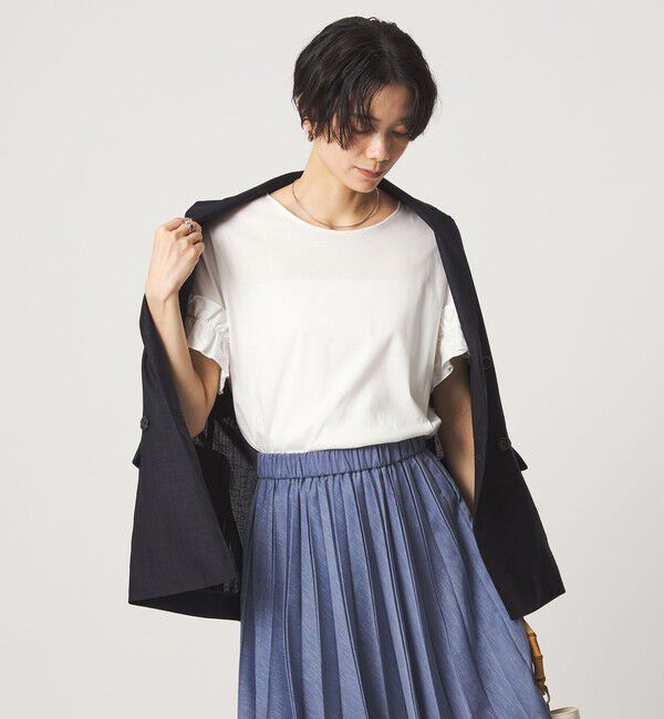 UNITED ARROWS green label relaxing「ソデフリル Tシャツ 汗染み防止」|Tシャツ・カットソー|
