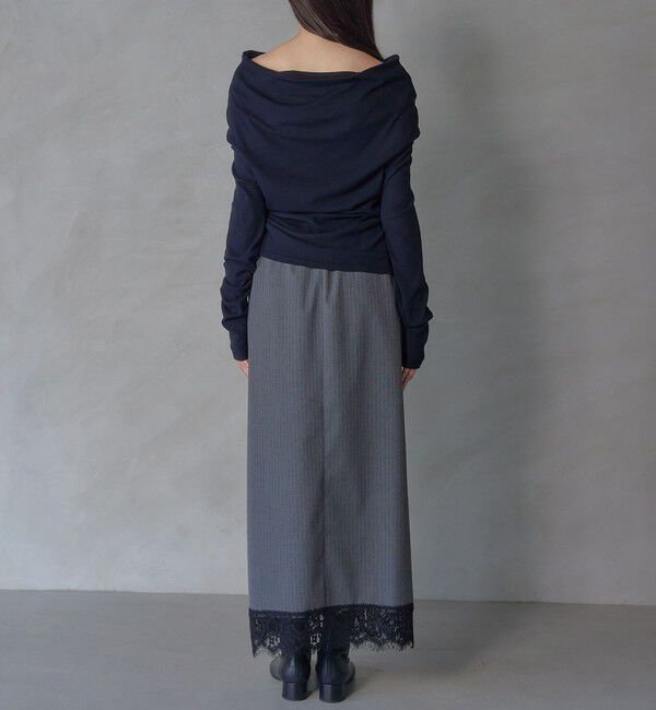 EMMEL REFINES「＜EMMEL REFINES＞EM レースストライプ Iライン スカート」|スカート|