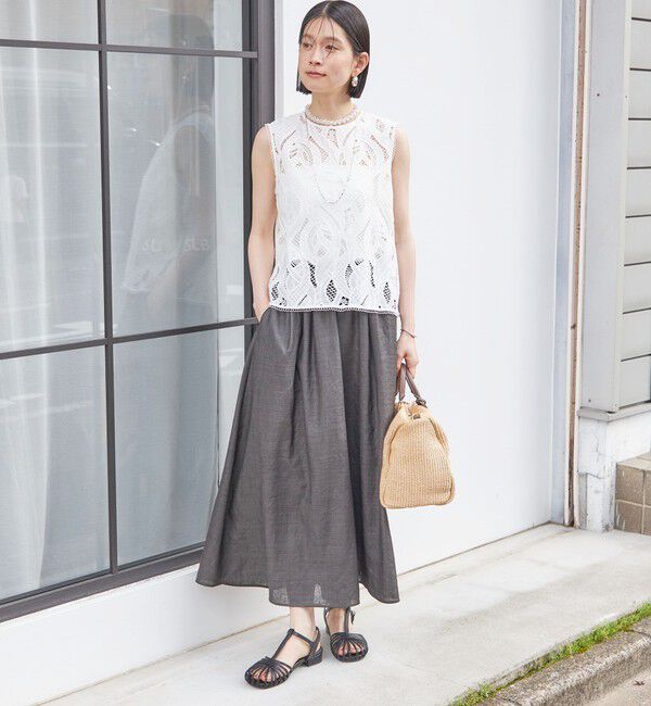 SHIPS for women「〈手洗い可能〉刺繍 レース ノースリーブ プルオーバー」|その他|
