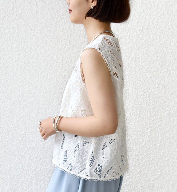SHIPS for women「〈手洗い可能〉刺繍 レース ノースリーブ プルオーバー」|その他|