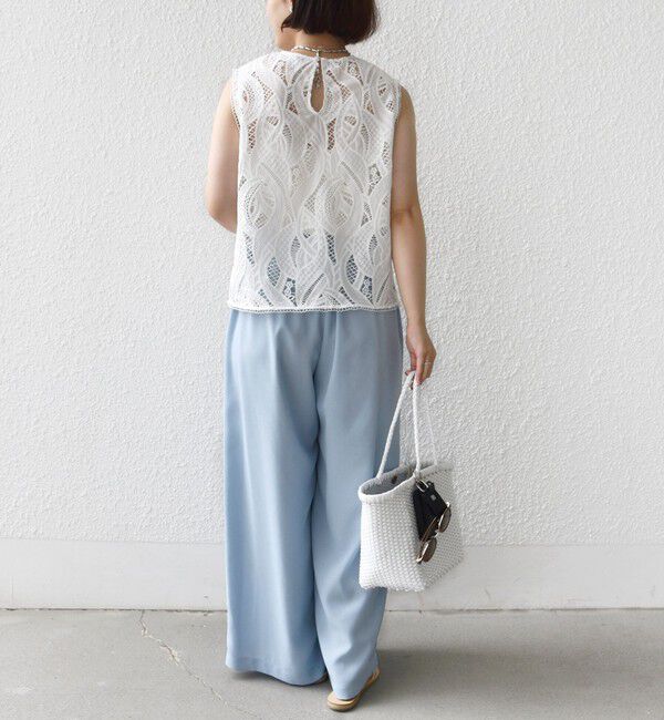 SHIPS for women「〈手洗い可能〉刺繍 レース ノースリーブ プルオーバー」|その他|