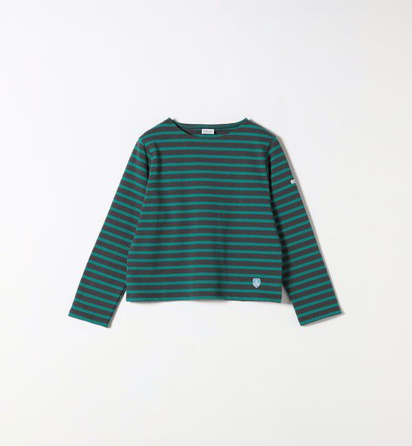 SHIPS any「ORCIVAL:〈手洗い可能〉クルーネック ボーダー ロングスリーブ プルオーバー」|Tシャツ・カットソー|グリーン